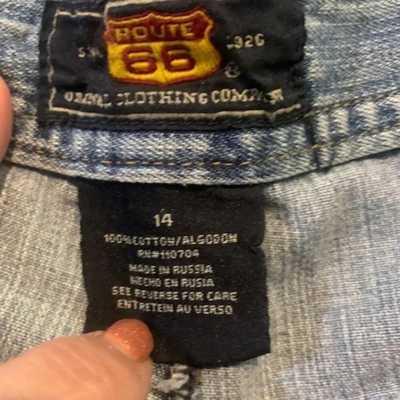 Route 66 denim jean shorts 14 EUC - Picture 3 of 4